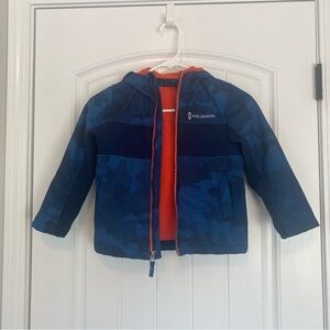Free Country Little Boys Blue & Orange Zip Up Hooded Jacket Size 5/6